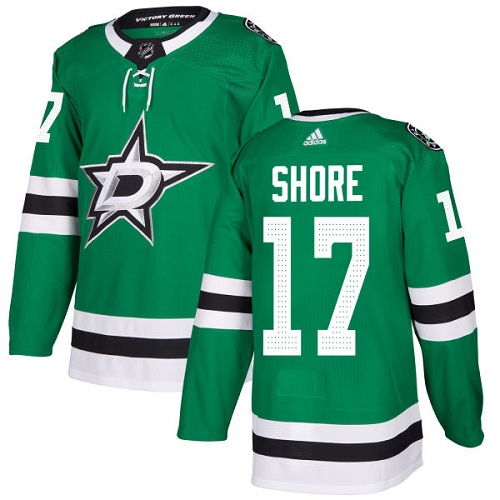 Adidas Men Dallas Stars #17 Devin Shore Green Home Authentic Stitched NHL Jersey